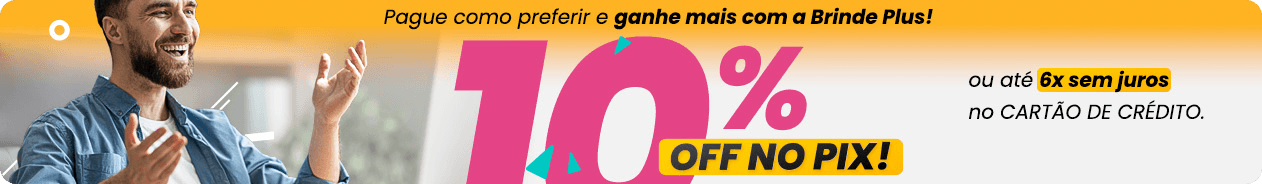 6x sem juros no cartão de crédito e 5% de desconto no Pix