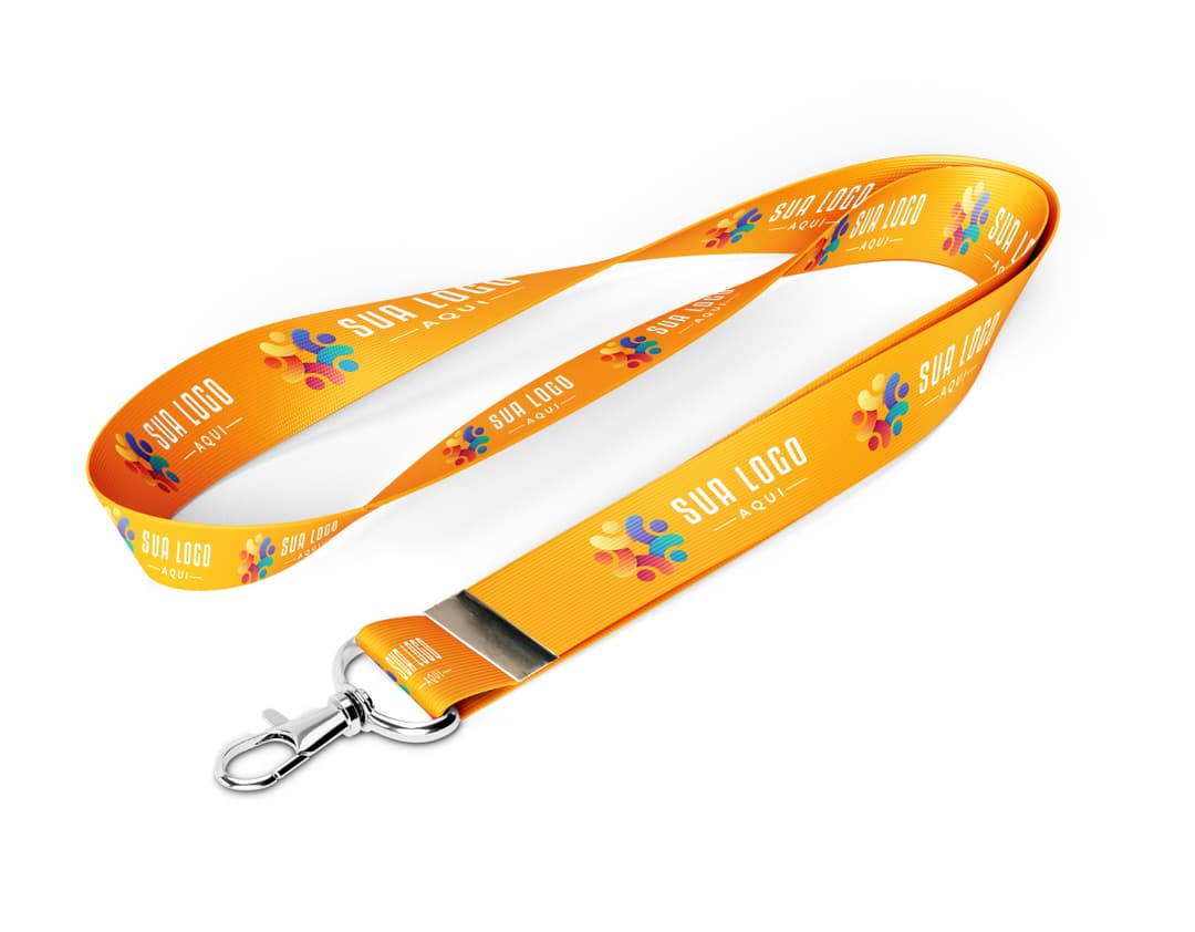 Cordão para crachá com mosquetão de alta qualidade e resistência. Ideal para manter seu crachá sempre seguro e visível. Com 85 cm de comprimento e 2 cm de largura, este cordão é perfeito para uso em eventos, feiras e empresas. Garanta já o seu!