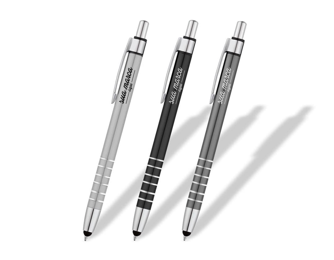 Caneta de metal com touch 08 para escrita e desenho precisos. Equipamento de escritório de alta qualidade, versátil e sofisticado. Ideal para uso em escola, trabalho ou arte. Com ponta de metal e design elegante. Adquira já!