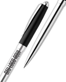 Caneta metálica de alta durabilidade, com design elegante e resistente.