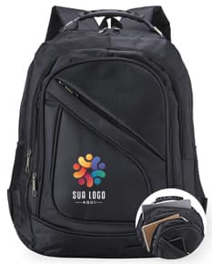 Mochila resistente feita de nylon e poliéster.