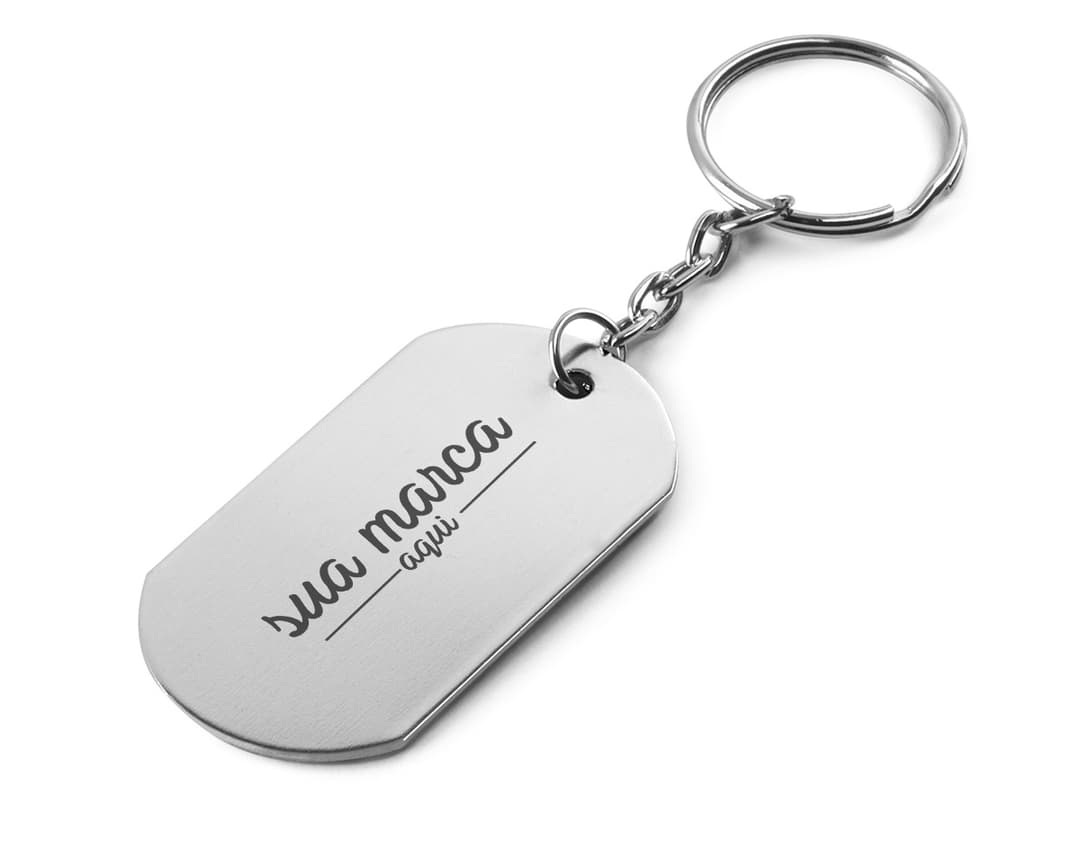 Chaveiro de metal moderno e elegante - 41, ótima opção de brinde para o seu negócio. Feito em metal resistente, possui design sofisticado e funcional. Adquira já o seu e surpreenda seus clientes!