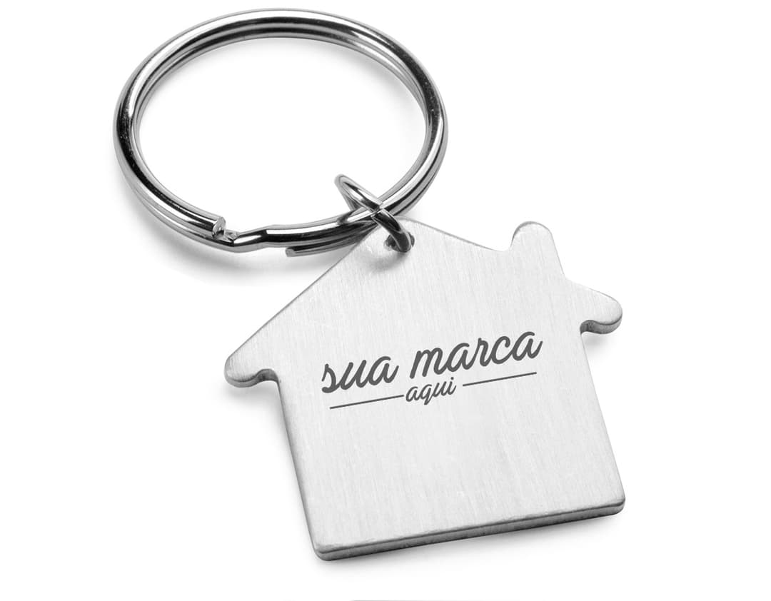 Chaveiro de metal casa - 04 - Acessório elegante e funcional para organizar suas chaves. Perfeito para presentear ou utilizar no dia a dia. Adquira já o seu!