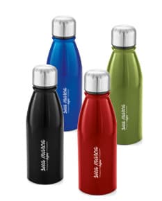Frasco squeeze de metal para brindes personalizados - Garrafa de alumínio ideal para líquidos, higiene ou bebidas alcoólicas. Design clean e sofisticado para festas, bares ou restaurantes. Perfeito para presente ou brindes corporativos. Aproveite!
