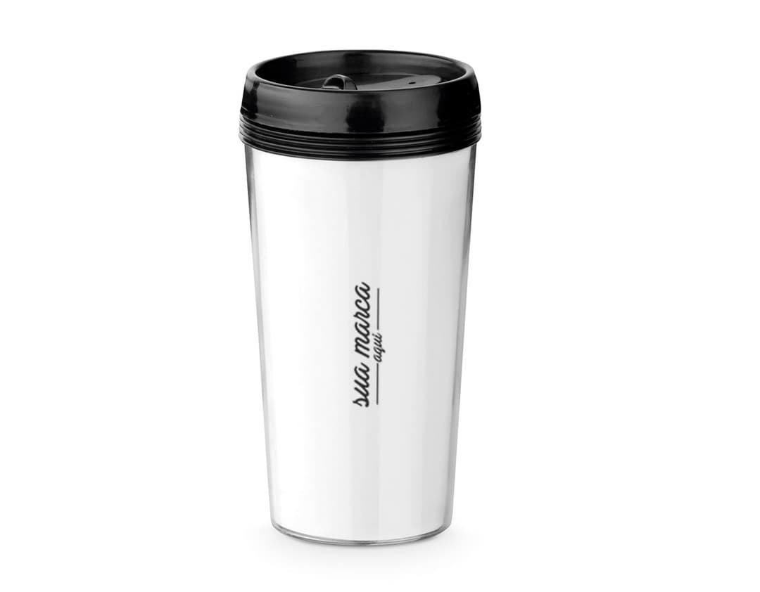 Copo de viagem transparente de metal com tampa, ideal para bebidas quentes e frias. Prático e elegante para te acompanhar a qualquer lugar. Perfeito para manter sua bebida preferida na temperatura ideal. Ideal para quem busca praticidade e estilo. Adquira o seu agora! #copodeviagem #brinde #praticidade #estilo #bebidas #viagem