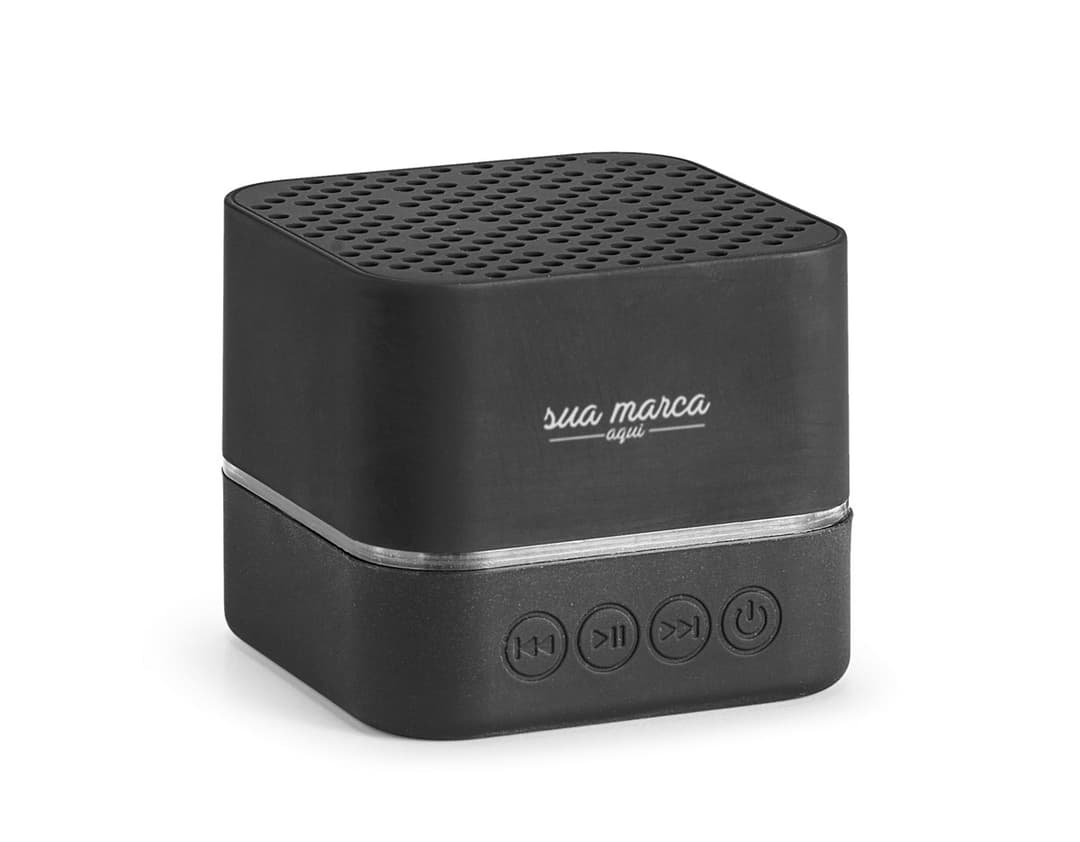 Caixa de Som - Equipamento tecnológico para escritório com design retrô e excelente qualidade de som. Perfeito como brinde corporativo ou presente. Adquira já!