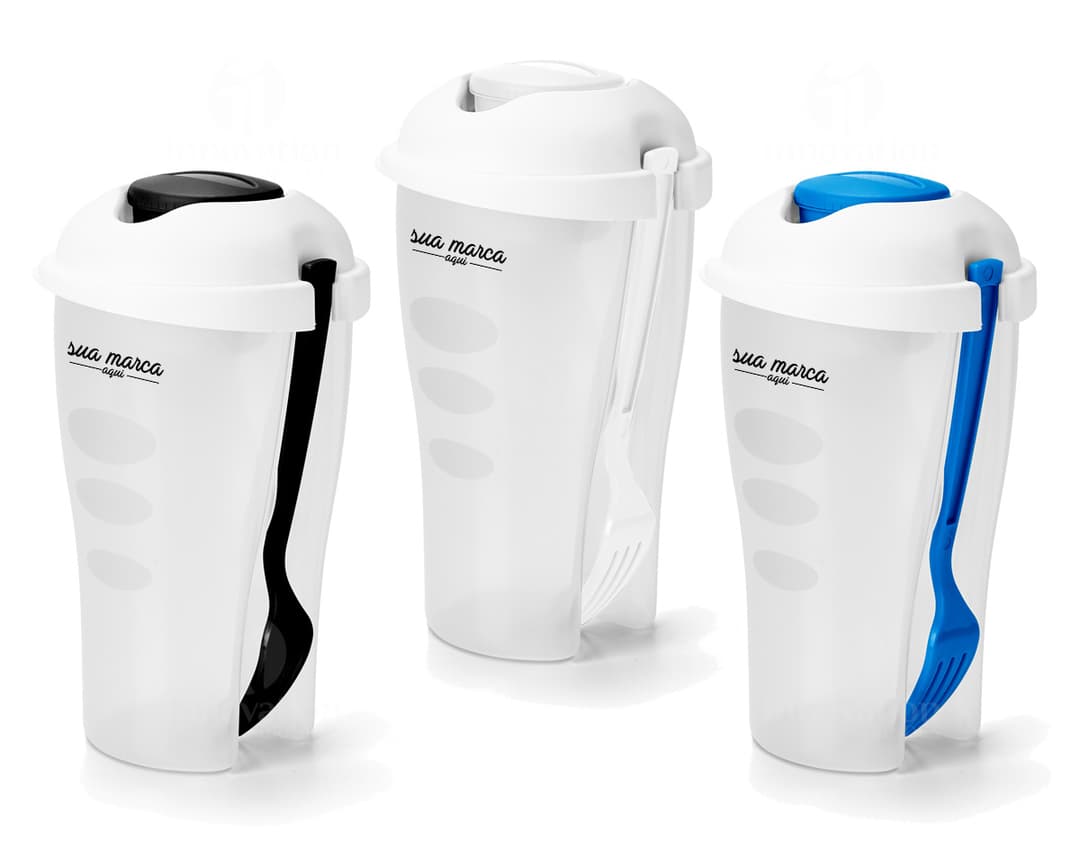Copos para Salada - Práticos e modernos, ideais para transportar sua salada de forma higiênica e segura. Feitos em plástico resistente, com design clean e tecnológico. Perfeitos para levar sua refeição de forma saudável para o trabalho ou escritório. Compre já!