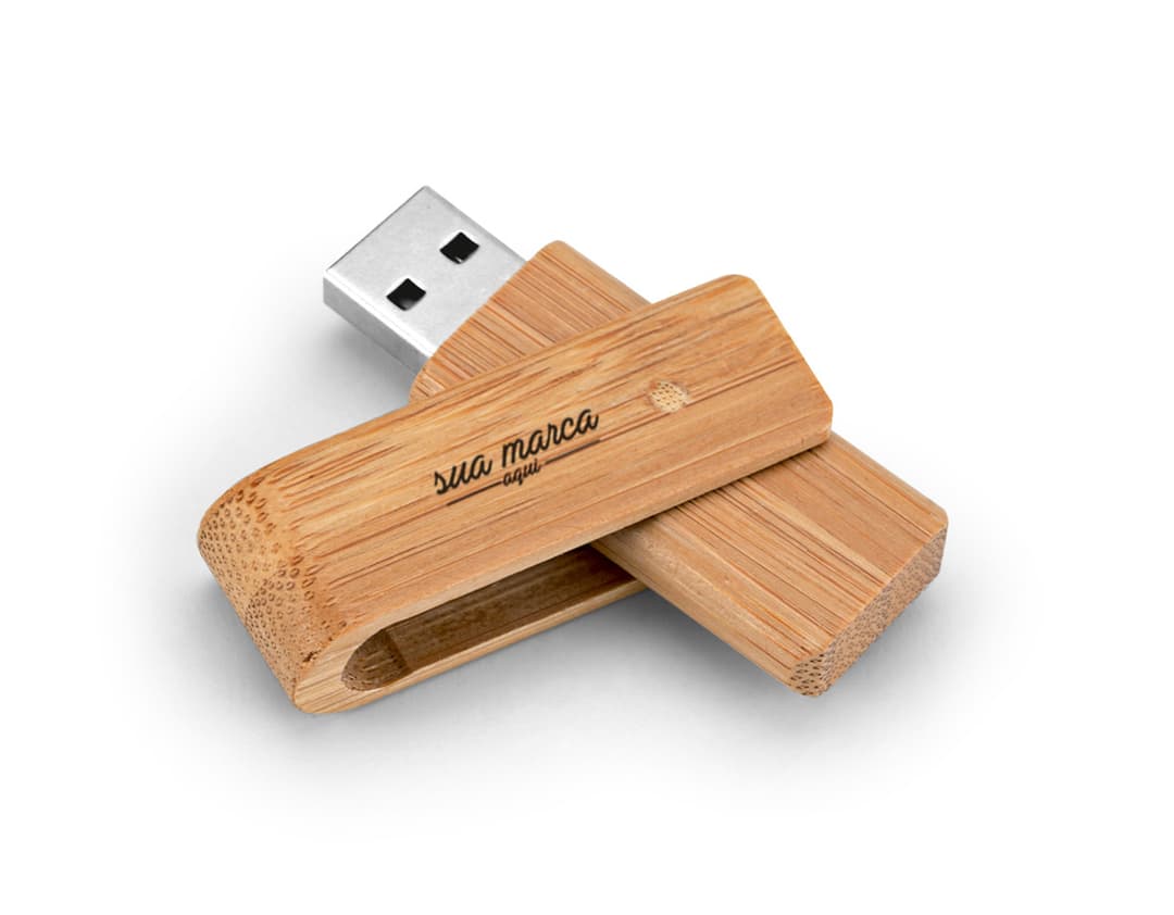 Pen Drive de Bambu 8GB - Dispositivo de armazenamento ecológico e prático para levar seus arquivos para onde quiser. Feito em bambu, durável e sustentável. A solução ideal para quem busca funcionalidade e estilo. Adquira já o seu!