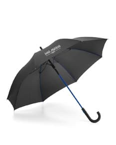 Guarda chuva preto resistente em nylon, ideal para proteção em dias chuvosos. Design fashion e seguro, perfeito para o outono. Compre já o seu!