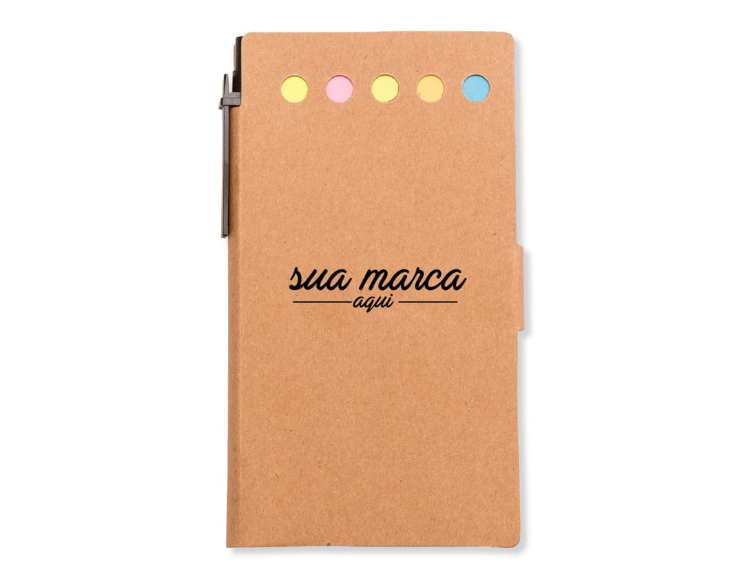 Bloco de anotações ecológico feito de papel reciclado. Ideal para suas anotações diárias e lembretes importantes. Compacto e prático, perfeito para o escritório ou estudo. Mantenha-se organizado de forma sustentável com nosso bloco de anotações reciclável.