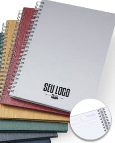 Caderno de negócios em papel reciclado, perfeito para anotações e organização no dia a dia. Ideal para reuniões e planejamento. Design elegante e sustentável. Garanta já o seu!