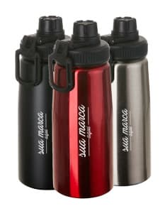 Squeeze de Metal 750ml - Garanta sua hidratação com estilo e durabilidade. Design moderno em metal, capacidade de 750ml e tampa para facilitar o uso. Perfeito para qualquer atividade. Adquira o seu agora! #Brindes #SqueezeMetal #Hidratação #Qualidade #Durabilidade