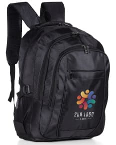 Mochila de couro preta moderna para viagens e negócios, com alça ajustável e zíper resistente. Ideal para armazenar seus pertences com estilo e elegância. Perfeita para quem busca praticidade e sofisticação em suas jornadas. Adquira já a sua!