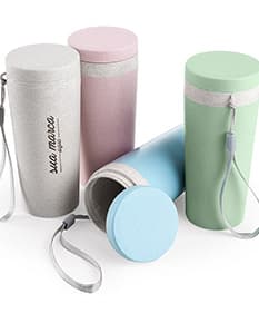 Copo de Fibra de Bambu 350ml - Ideal para cuidar da sua saúde e do meio ambiente. Feito em material plástico, isolado, limpo e vazio. Perfeito para bebidas quentes como café e chá. Acompanhe sua rotina de cuidados com esse brinde sustentável e versátil. Adquira já o seu! #CopoDeFibra #Bambu350ml #Saúde #MeioAmbiente