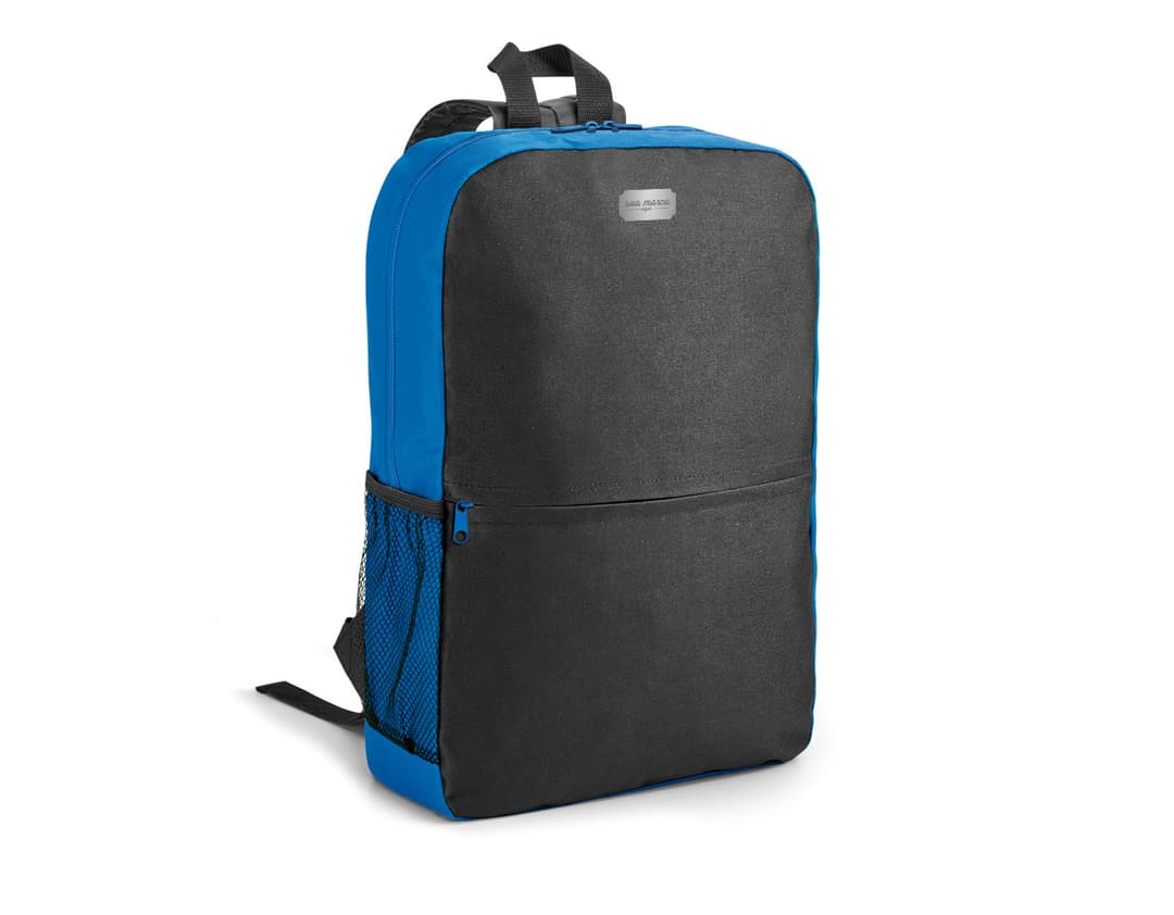 Mochila preta em couro 600D para notebook de 15.6 polegadas, com alça e zíper, ideal para viagens de negócios. O produto é moderno, elegante e possui espaço de armazenamento para documentos e acessórios pessoais. Elegante e funcional para o escritório e para viagens de negócios.