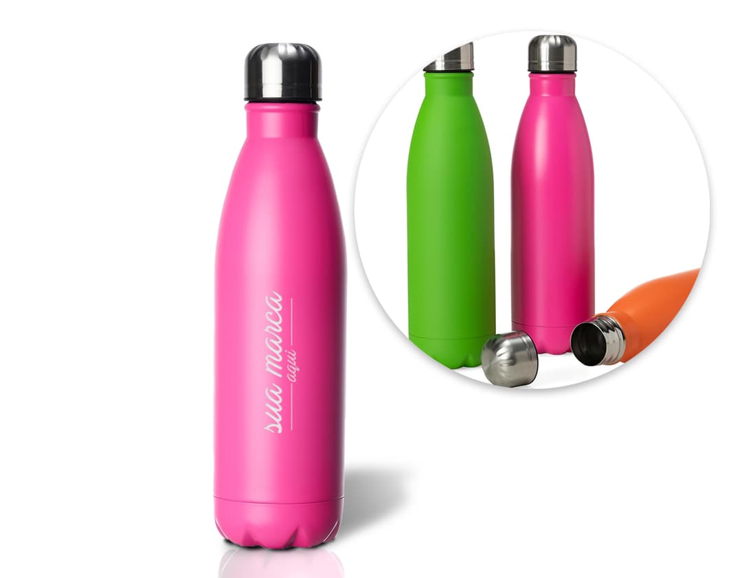 Garrafa Inox 750ml - Ideal para manter suas bebidas frescas e saudáveis. Design moderno e elegante, perfeito para qualquer ocasião. Aproveite!
