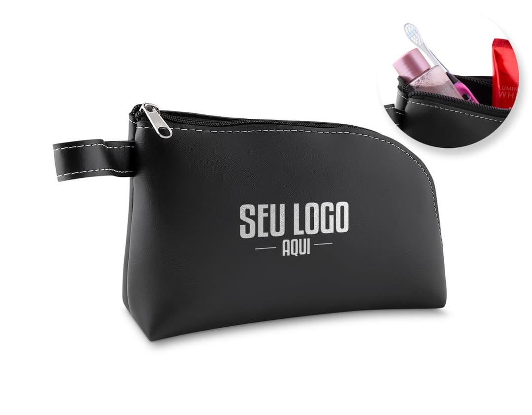 Nécessaire de Couro - Bolsa de Luxo para os seus pertences mais importantes. Ideal para viagens, compras e negócios. Elegante, moderna e prática, esta peça é o acessório perfeito para adicionar um toque de glamour ao seu visual. Não perca a promoção e garanta já a sua!