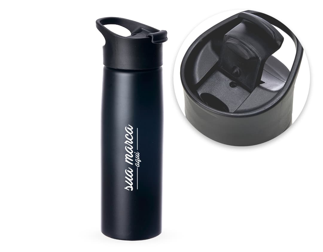 Grenade-shaped aluminum squeeze bottle with matte finish and handle, suitable for storing liquid products like oil, lotion, or beverage.