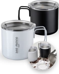 Caneca Inox 350ml - Ideal para desfrutar do seu café ou chá favorito pela manhã. Feita em material resistente e de alta qualidade, essa caneca combina praticidade e elegância em um único produto. Adquira já a sua e experimente momentos de sabor e aroma inigualáveis.