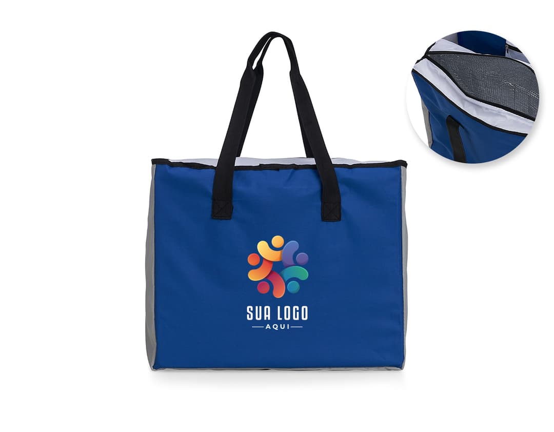 Sacola térmica 25l em couro marrom de luxo para compras e presentes. Design elegante e moderno, perfeito para manter seus itens frescos durante o transporte. Ideal para quem busca estilo e praticidade. Adquira já a sua!