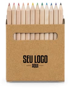 Caixa eco com 12 mini lápis de cor.