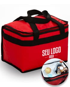 Bolsa térmica bagum 13L soldada na cor preta, vazio, com alça de mão, fecho em zíper, ideal para transportar alimentos e bebidas em ocasiões especiais como festas, aniversários, casamentos e celebrações em geral.
