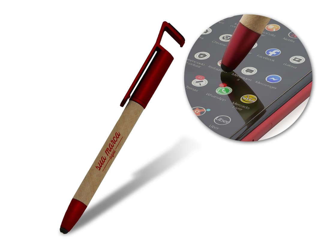 Caneta ecológica com suporte - Ideal para o seu escritório! Feita de material sustentável, essa caneta promove a sustentabilidade. Acompanha um suporte para organização. Perfeita para desenhos, escrita e muito mais. Aumente a sua produtividade no trabalho com essa caneta exclusiva. Adquira já!