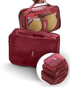 Kit nécessaire 6 peças em couro marrom, perfeito para viagens e organização pessoal. Acessório moderno e elegante, ideal para mulheres e homens que buscam praticidade com estilo. Aproveite a promoção de lançamento e garanta já o seu!