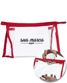 Necessaire plástica retrô em formato de cadeira de madeira. Design vintage e charmoso para organizar seus itens de beleza com estilo. Perfeito para quem busca praticidade e elegância. Adquira já!