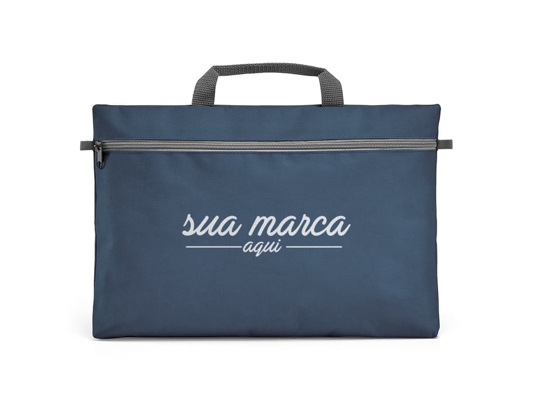 Pasta congresso 600D bolso principal preta de couro, moderna e elegante, ideal para armazenar e transportar documentos e pertences de forma segura e organizada.