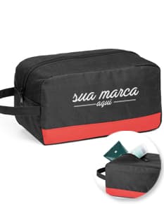 Nécessaire de Couro Preto - Ideal para Organização e Estilo. Compartimento espaçoso em couro de alta qualidade para guardar seus objetos pessoais com elegância e praticidade. Perfeito para viagens e uso diário. Adquira já o seu!