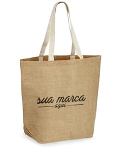 Sacola de burlap marrom elegante para compras e presentes - Acesse nossa loja e adquira a sua sacola de juta resistente e fashion. Ideal para embalagens e transporte de presentes com estilo.