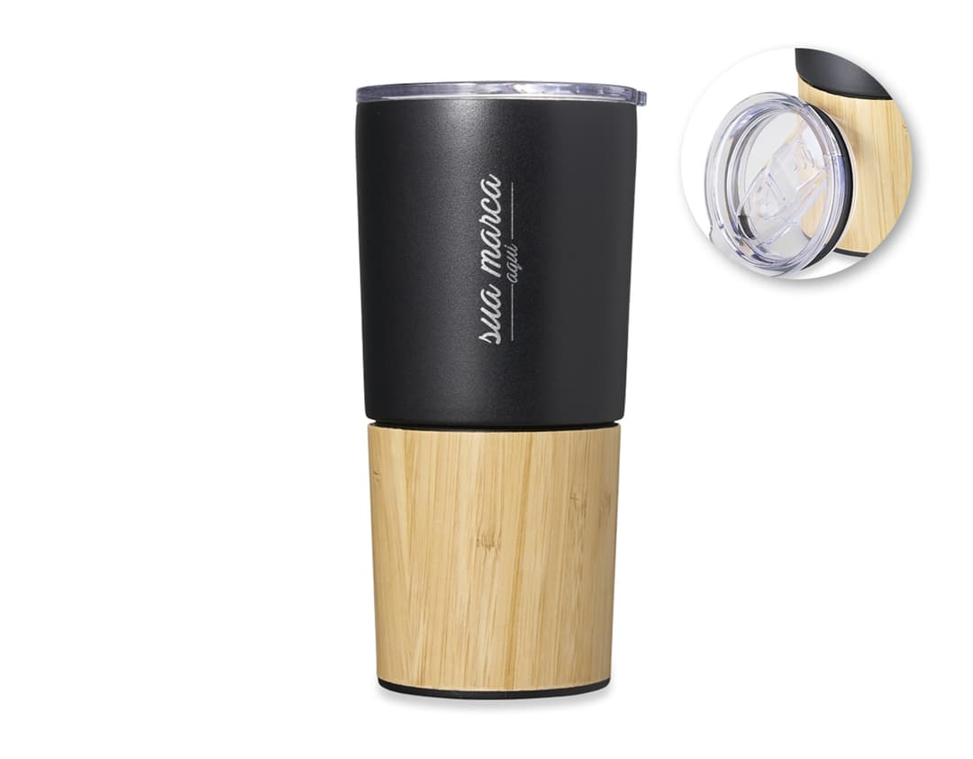 Copo térmico de bambu 600ml: mantenha sua bebida favorita sempre na temperatura ideal. Ideal para levar para o trabalho, academia ou passeios. Design elegante e sustentável, perfeito para quem se preocupa com o meio ambiente. Adquira já o seu!