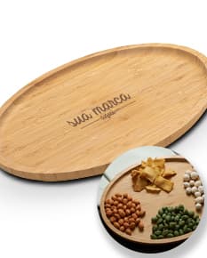 Petisqueira de bambu 33 x 25: a opção saudável e sustentável para servir seus petiscos favoritos. Ideal para nuts, frutas, pães e muito mais. Produto de alta qualidade e design moderno. Ideal para um snack saudável e prático. Adquira já a sua!
