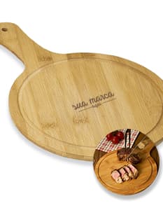 Tábua redonda 24,2x36,1 de madeira - Utensílio gourmet ideal para preparar e servir refeições saudáveis. Perfeita para cortar ingredientes e servir petiscos de forma prática e elegante. Garanta a sua agora!
