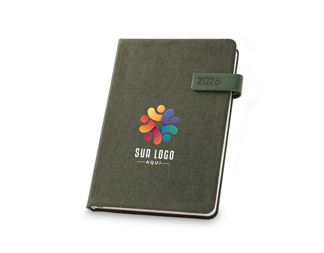 Agenda com fecho magnético de 2026.