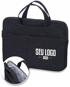 Pasta executiva em couro marrom para tablet e laptop, com fecho de segurança e alça ajustável. Ideal para proteger seus dispositivos com elegância e estilo. Adquira já!