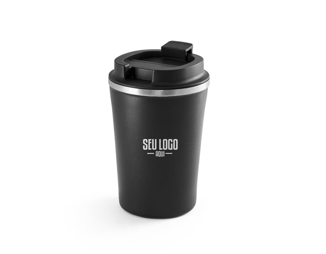Copo de viagem 470ml - Ideal para levar sua bebida favorita para onde você for! Feito em metal resistente e com tampa, mantém sua bebida quente por mais tempo. Perfeito para evitar o uso de copos descartáveis e contribuir para um planeta mais sustentável. Adquira o seu agora e viaje com estilo!