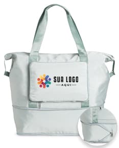 Bolsa Dobrável 35 litros em plástico moderno e elegante, com alça de mão e alças ajustáveis. Design prático e compacto, ideal para compras, viagens ou uso diário.