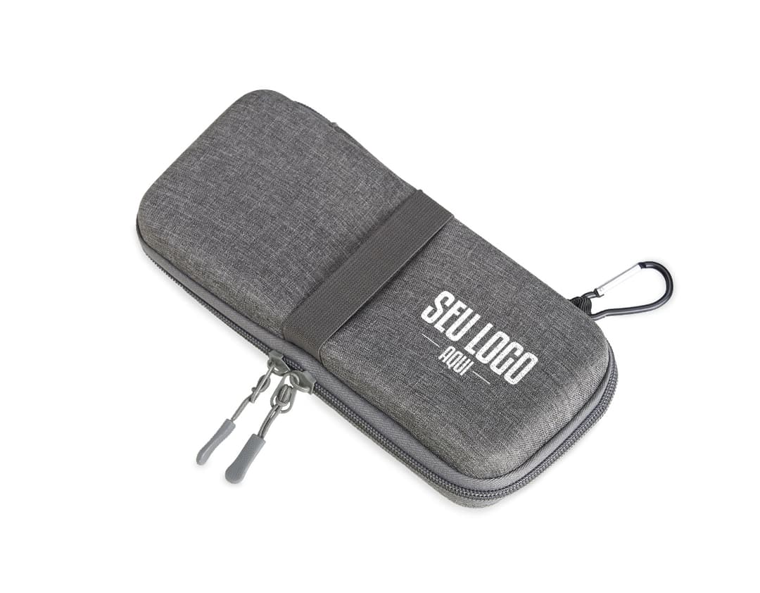 Estojo de metal para guardar seus acessórios de tecnologia com segurança. Ideal para manter seus dispositivos e cabos organizados. Adquira já o seu!