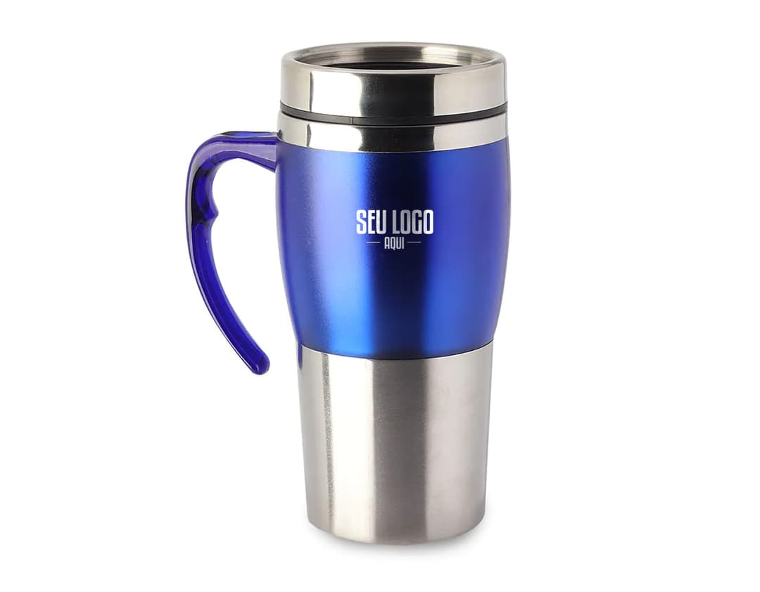 Caneca 400ml de metal para café, chá e bebidas em geral. Ideal para uso doméstico ou corporativo, com capacidade perfeita para suas pausas. Qualidade e estilo em um único produto!
