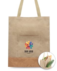 Sacola de papel craft marrom para presente e compras. Design moderno e elegante, ideal para embalar seus produtos com estilo e sustentabilidade. Compre já!