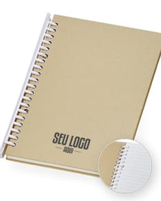 Caderno A5 Kraft 21x15 - Ideal para organizar suas anotações no escritório ou em casa. Feito com material sustentável e resistente, possui espaço para escrever lembretes e mensagens. Garanta já o seu!