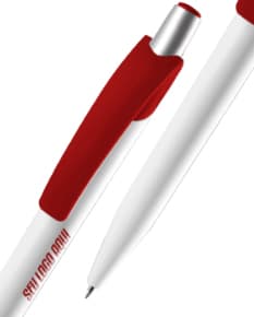 Caneta plástica preta para escrita - objeto de escritório essencial para trabalho e estudos. Design moderno e leve, perfeito para usar no dia a dia.