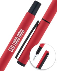 Caneta em alumínio premium de alta qualidade, ideal para presentear clientes e colaboradores. Personalize com sua marca e impressione! Adquira já a sua.