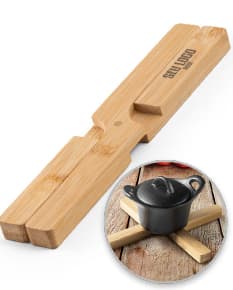 Descanso de panela dobrável em madeira: o utensílio perfeito para proteger suas superfícies enquanto cozinha. Compacto, resistente e prático, ideal para sua cozinha. Compre já!