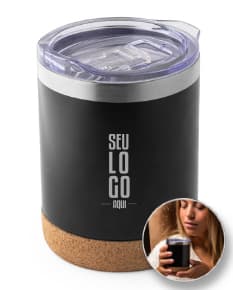 Pote de viagem de 400ml feito de metal prateado, vazio e limpo, com tampa de lata.