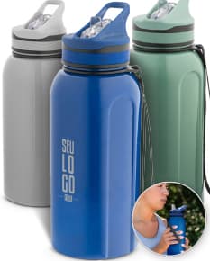 Squeeze Plástico 1200L transparente, feito de plástico, contendo líquido, com tampa, objeto clean e vazio.