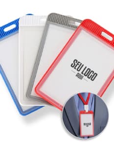 Porta crachá plástico: design moderno e prático para identificação de funcionários. Ideal para eventos corporativos e feiras. Proteja seu crachá com estilo!