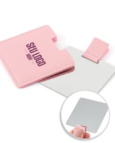 Espelho de aço inox para brindes personalizados. Ideal para presentear clientes e colaboradores com elegância e durabilidade. Adquira já!